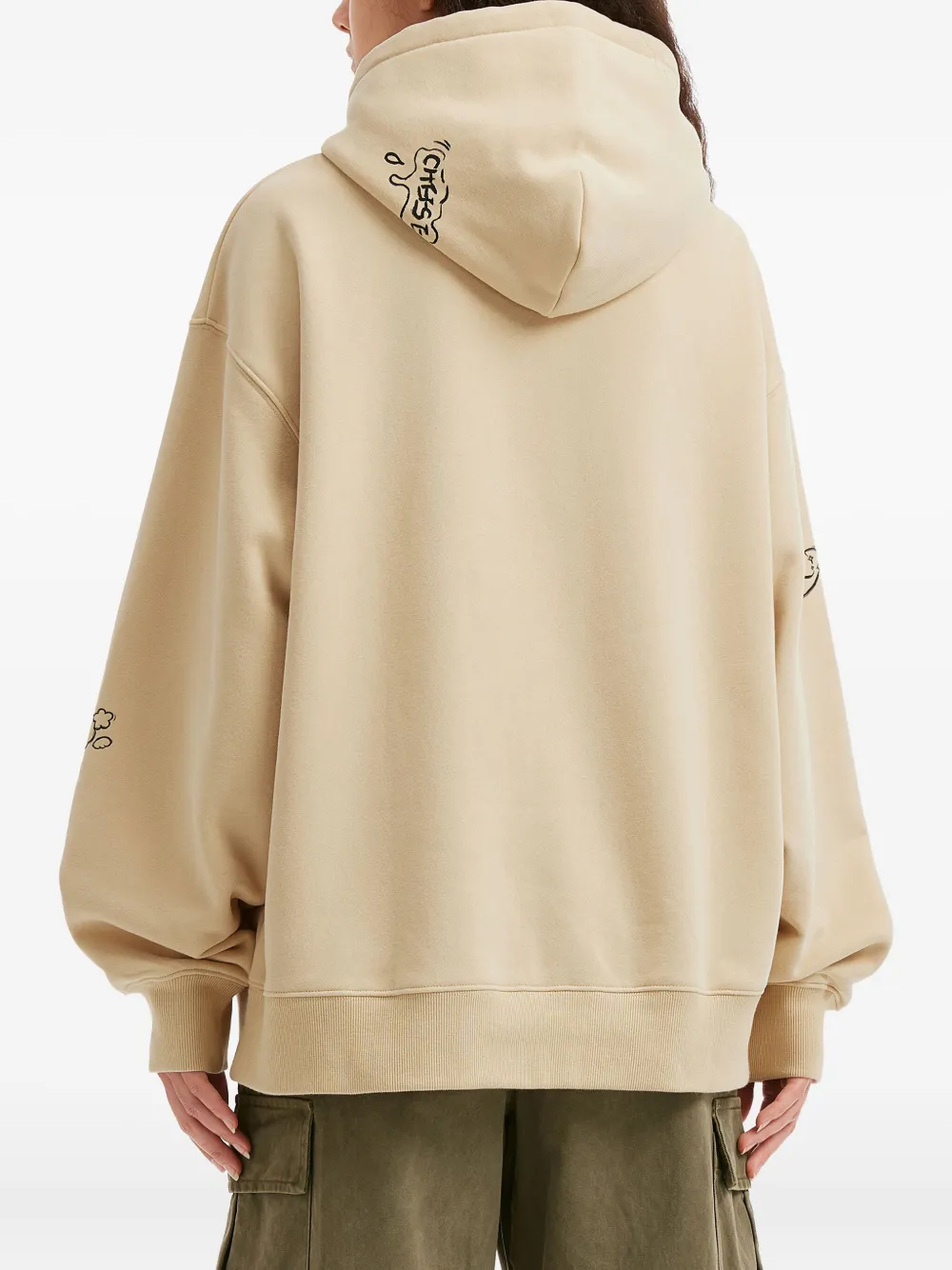 Mini Cream Graphic-print Hoodie In Neutral
