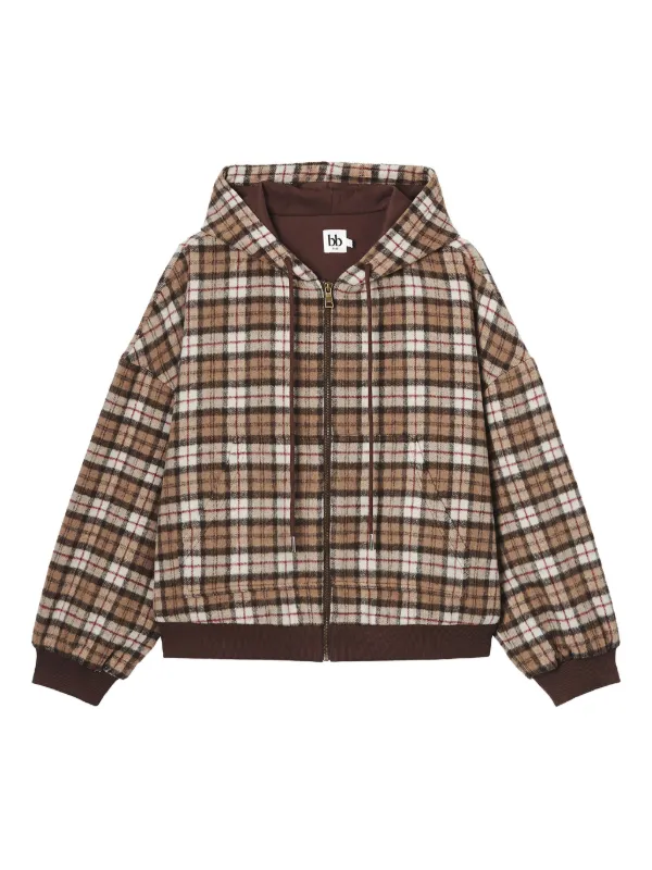 b+ab チェック パーカー | ブラウン | FARFETCH JP