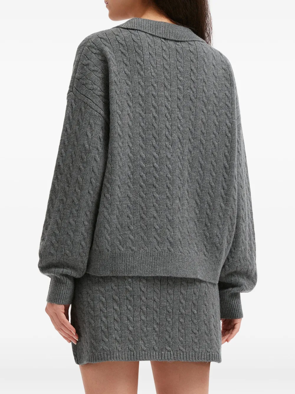 B+ab Cable-knit Mini Skirt Set In Gray