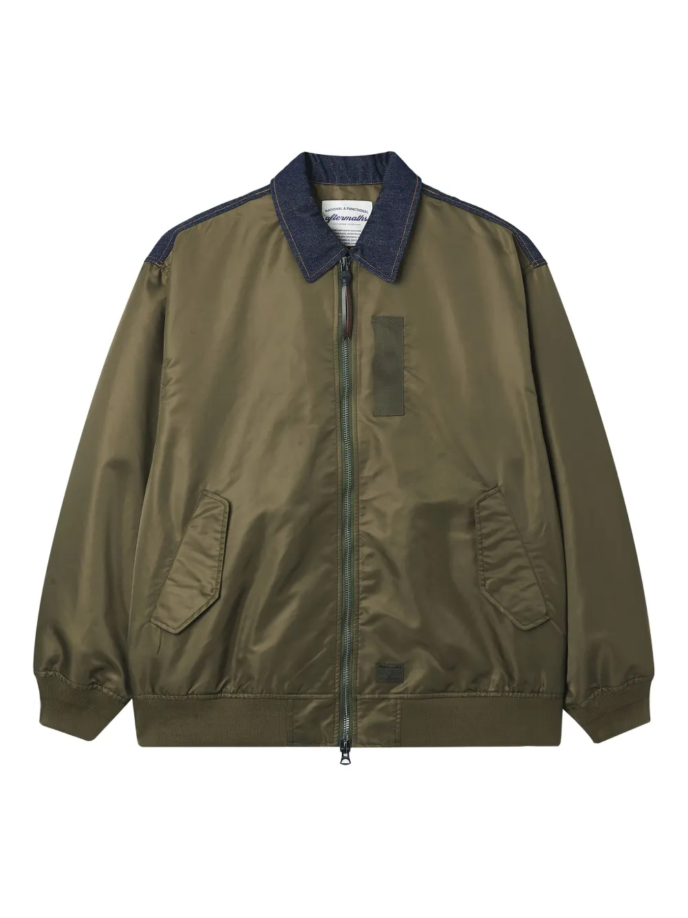 aftermaths zip-up bomber jacket | Green | Image 1