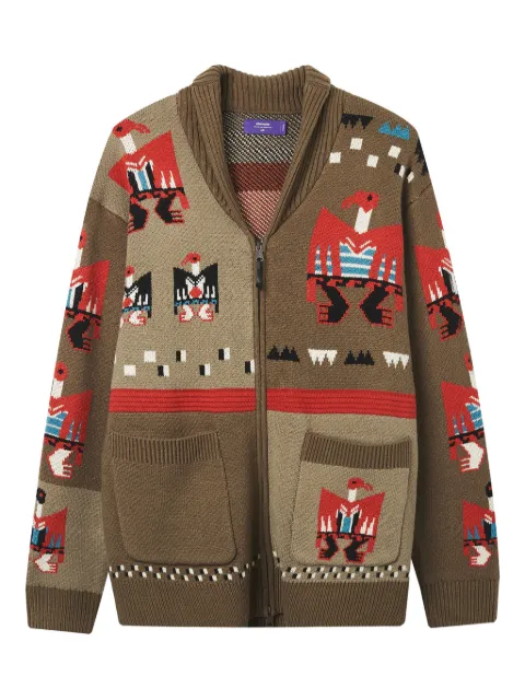 aftermaths intarsia-knit cardigan