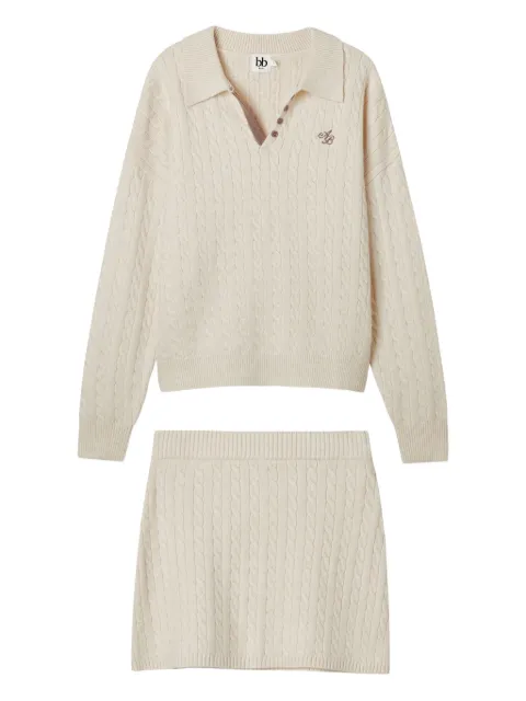 b+ab cable-knit buttoned all in one
