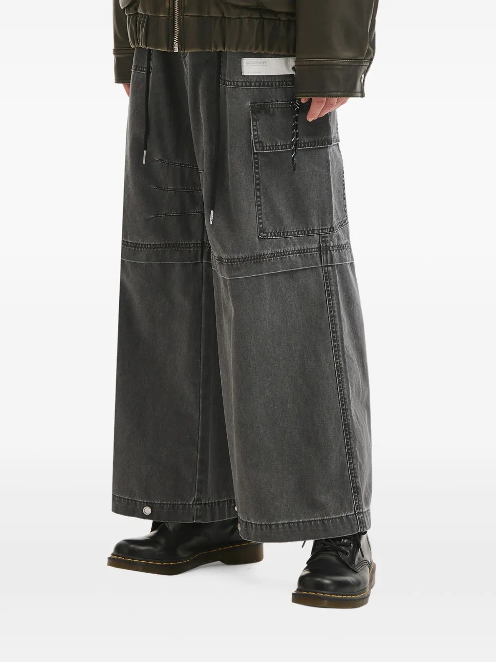 Musium Div. Drawstring Cargo Trousers In Gray