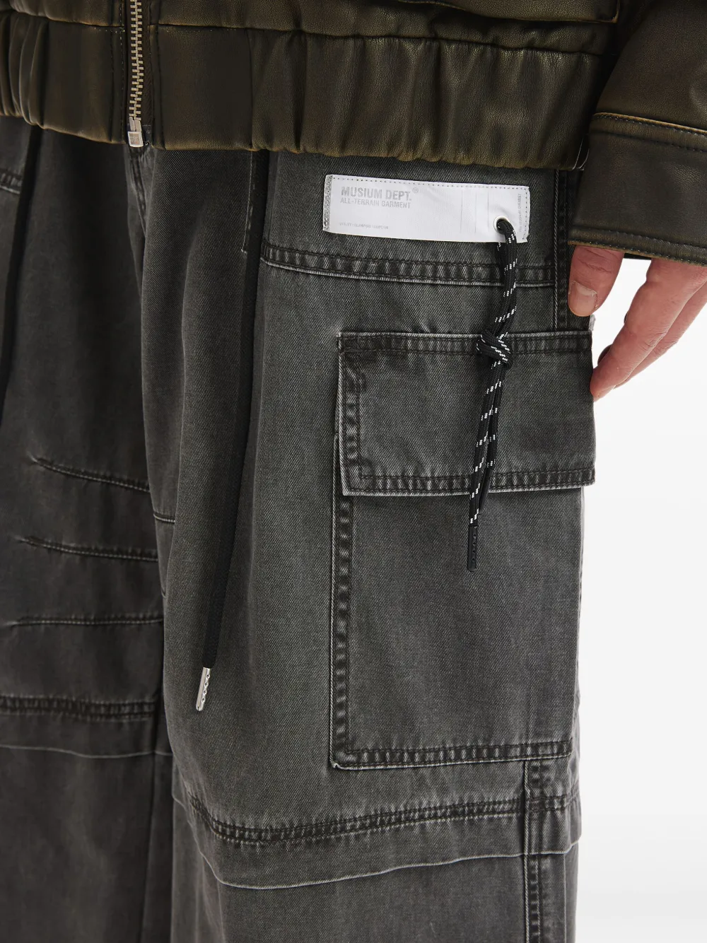 Musium Div. Drawstring Cargo Trousers In Gray