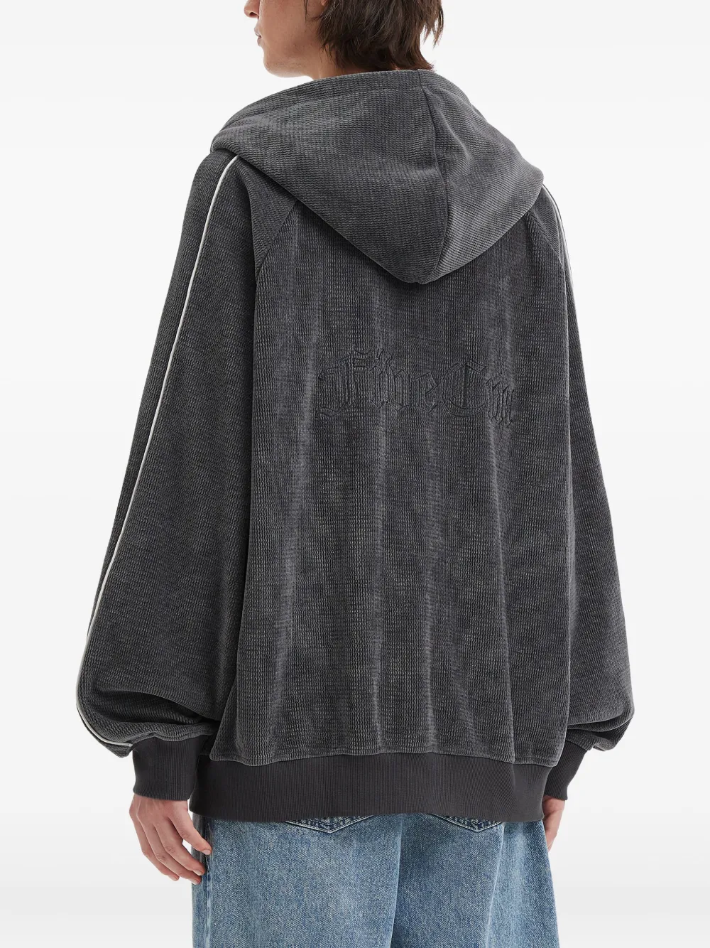 FIVE CM Hoodie met rits en streep Grijs