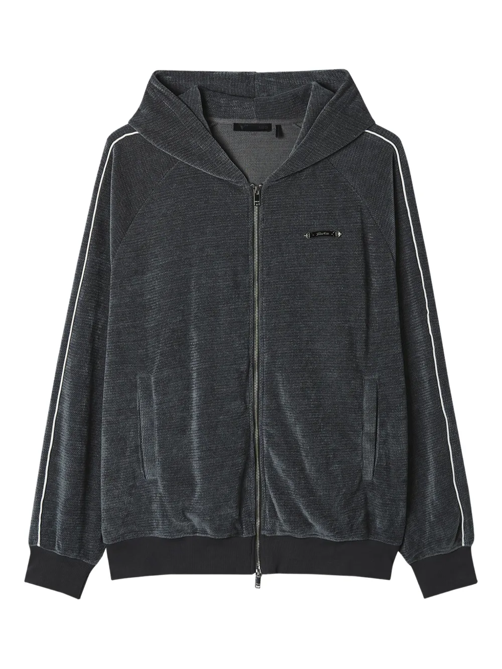 FIVE CM stripe-detail zip-up hoodie | Grey | Image 1