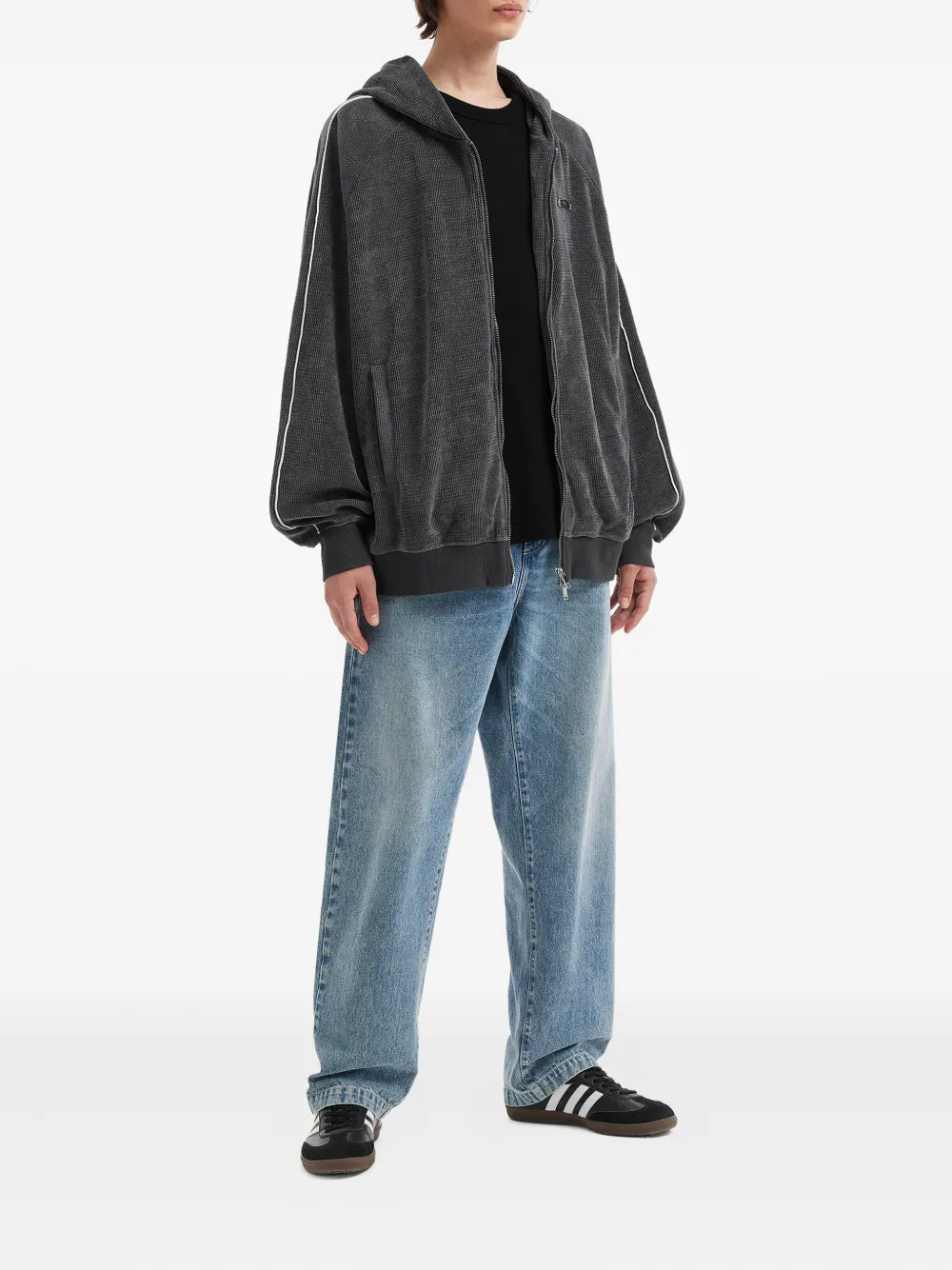 FIVE CM stripe-detail zip-up hoodie | Hoodies | Image 2