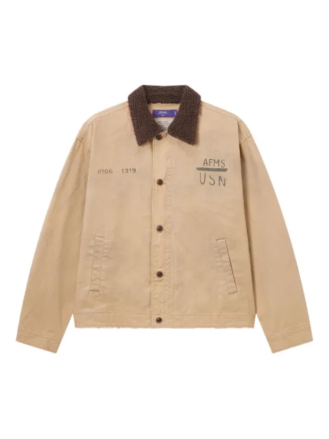 aftermaths logo-print shirt jacket
