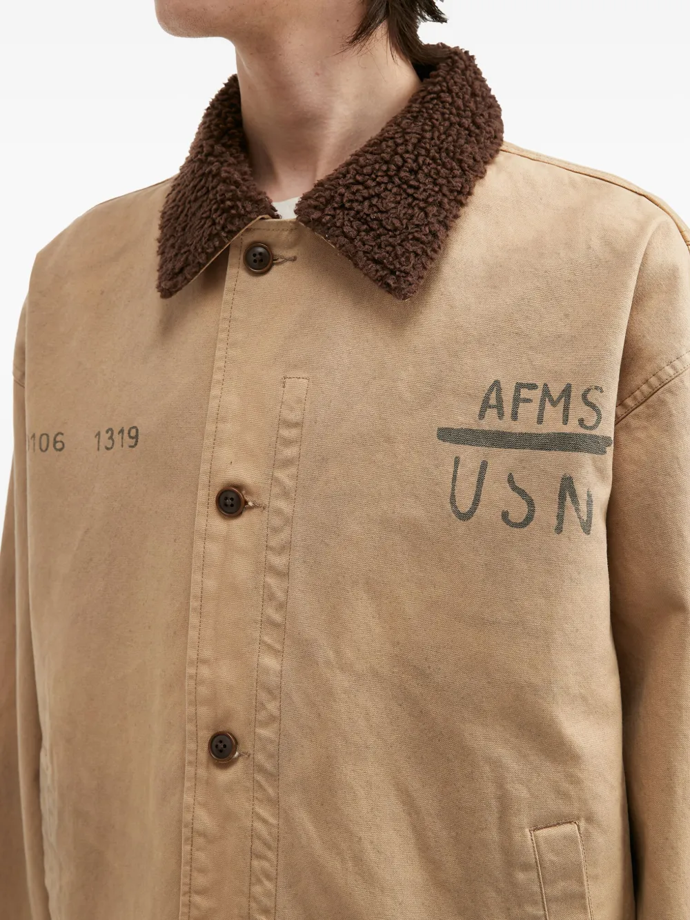 Aftermaths Logo-print Shirt Jacket In Neutral
