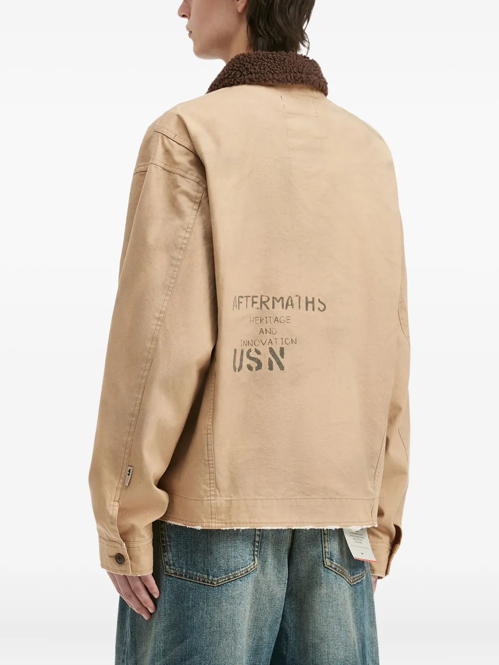 Aftermaths Logo-print Shirt Jacket In Neutral