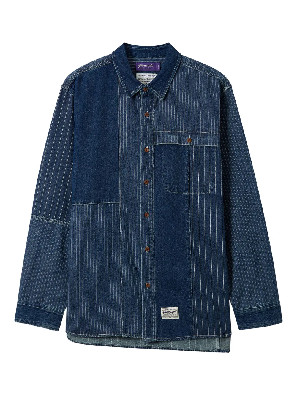 aftermaths pinstriped denim shirt | Blue | Image 1