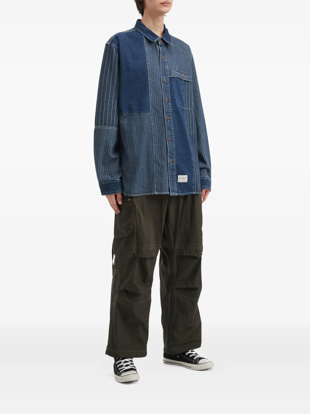 aftermaths pinstriped denim shirt | Image 2