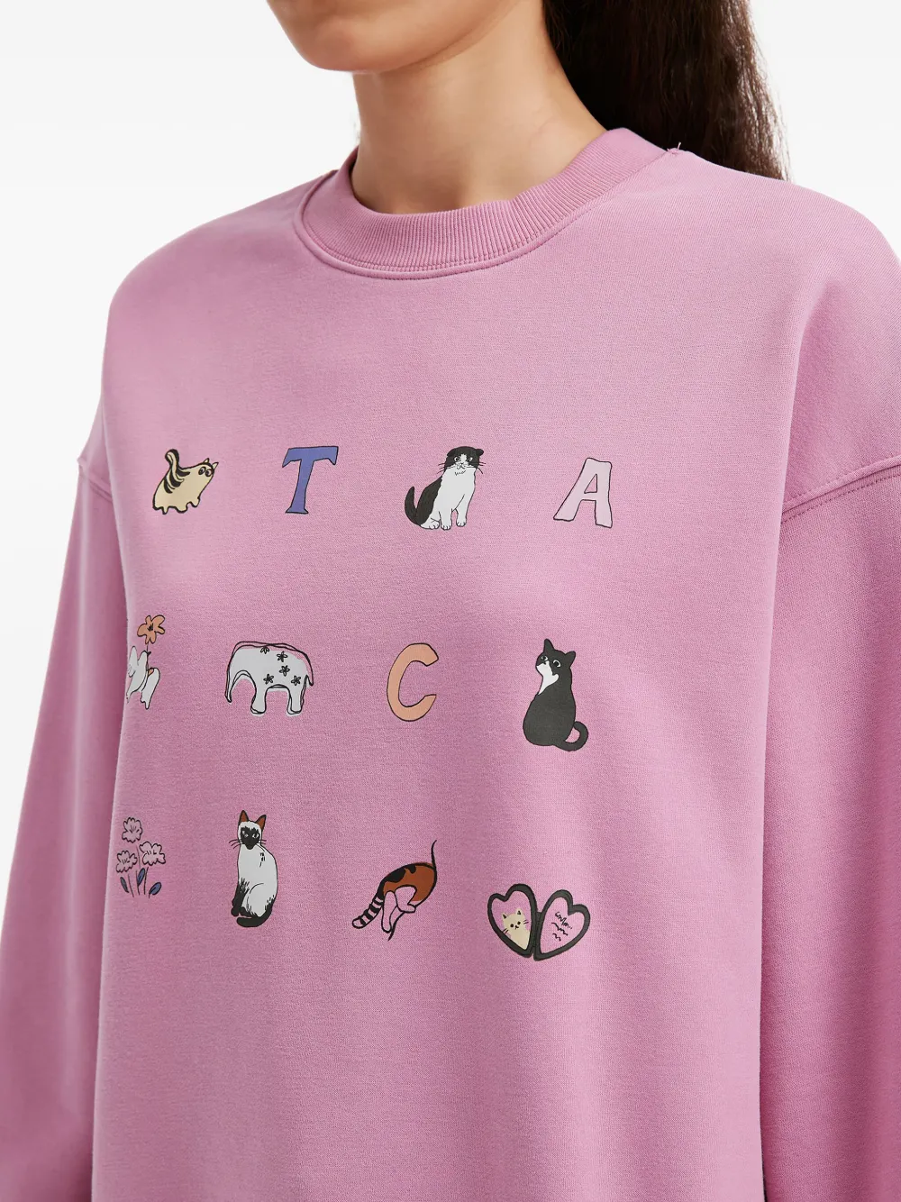 Tout A Coup Graphic Crewneck Sweatshirt In Pink