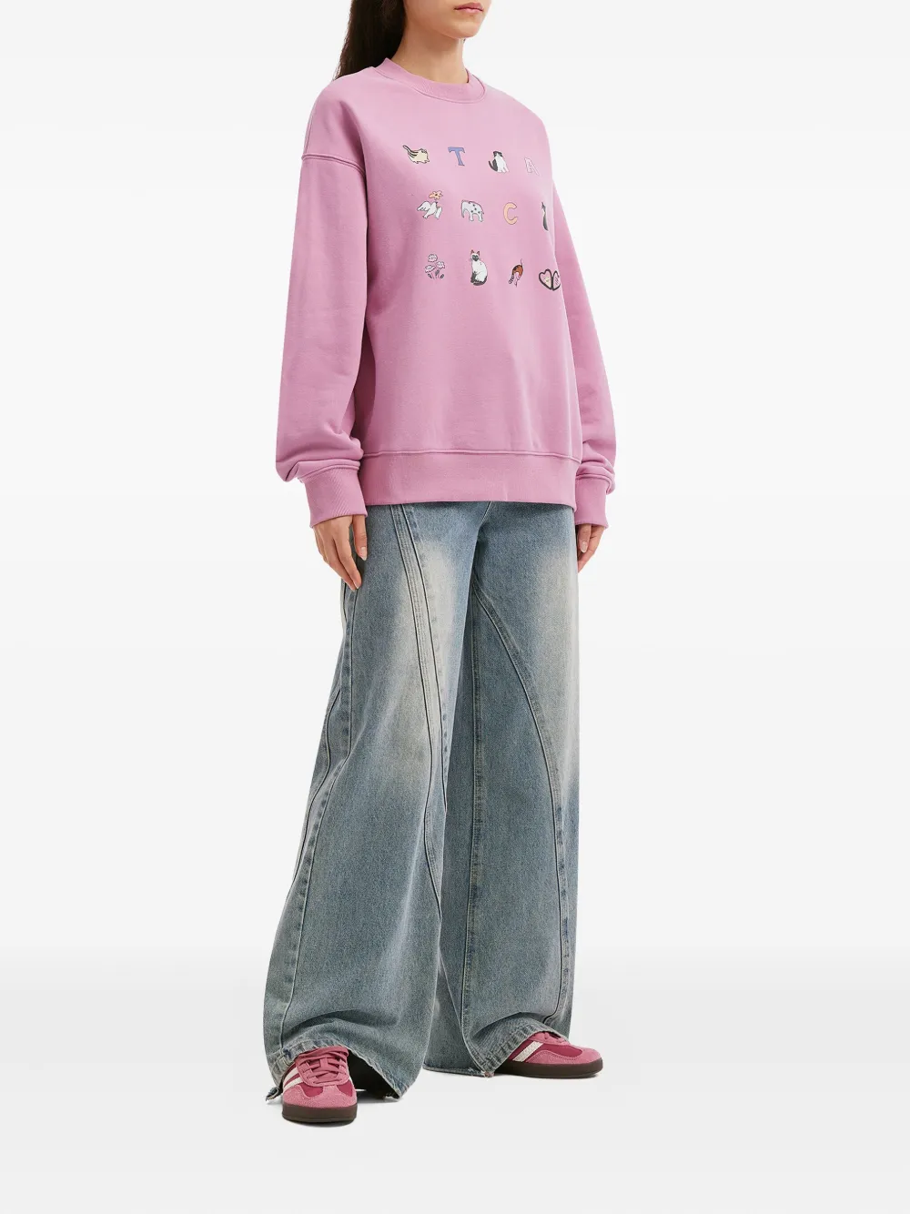 Tout A Coup Graphic Crewneck Sweatshirt In Pink