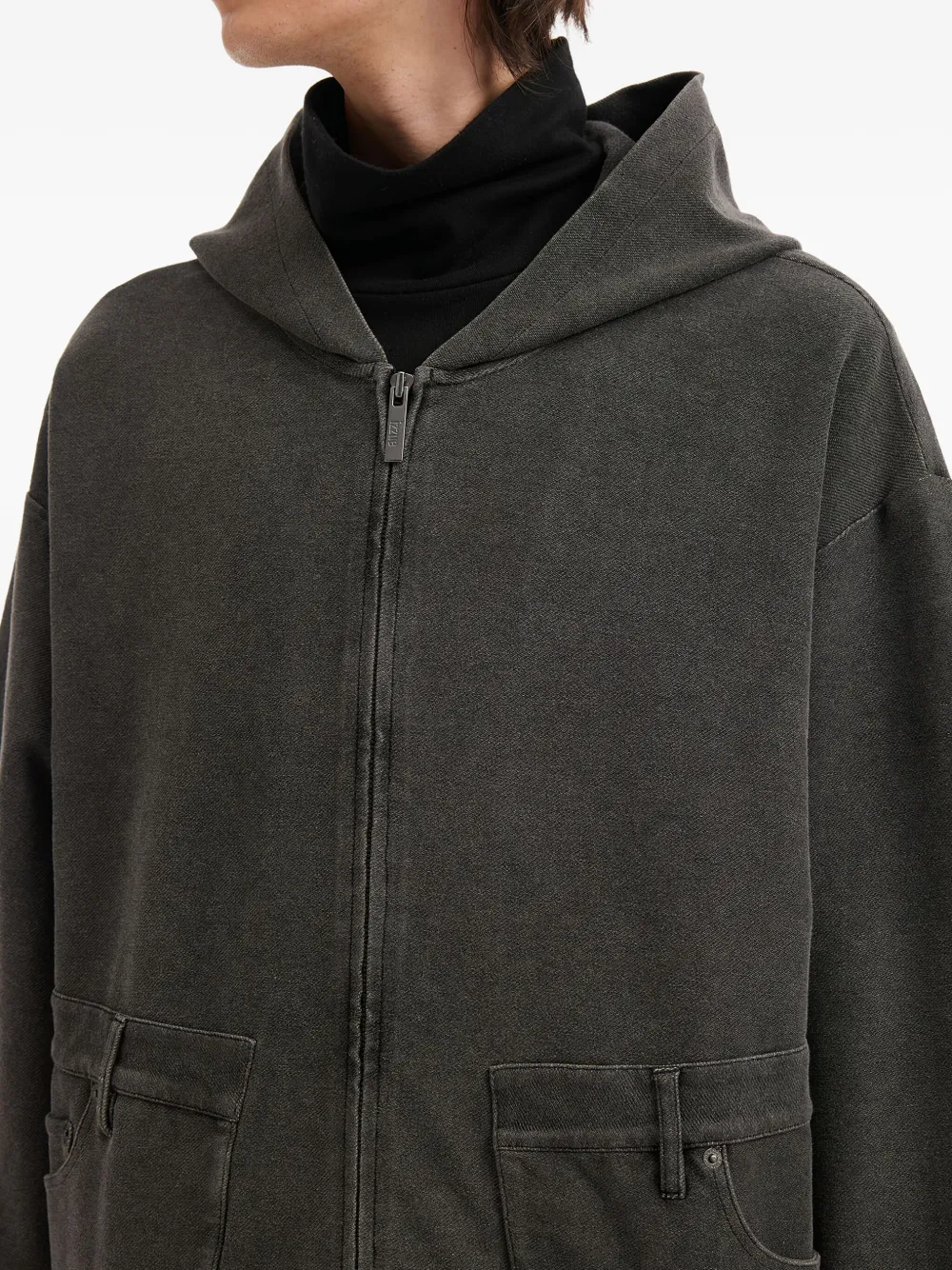 Izzue Zip-up Hoodie In Gray
