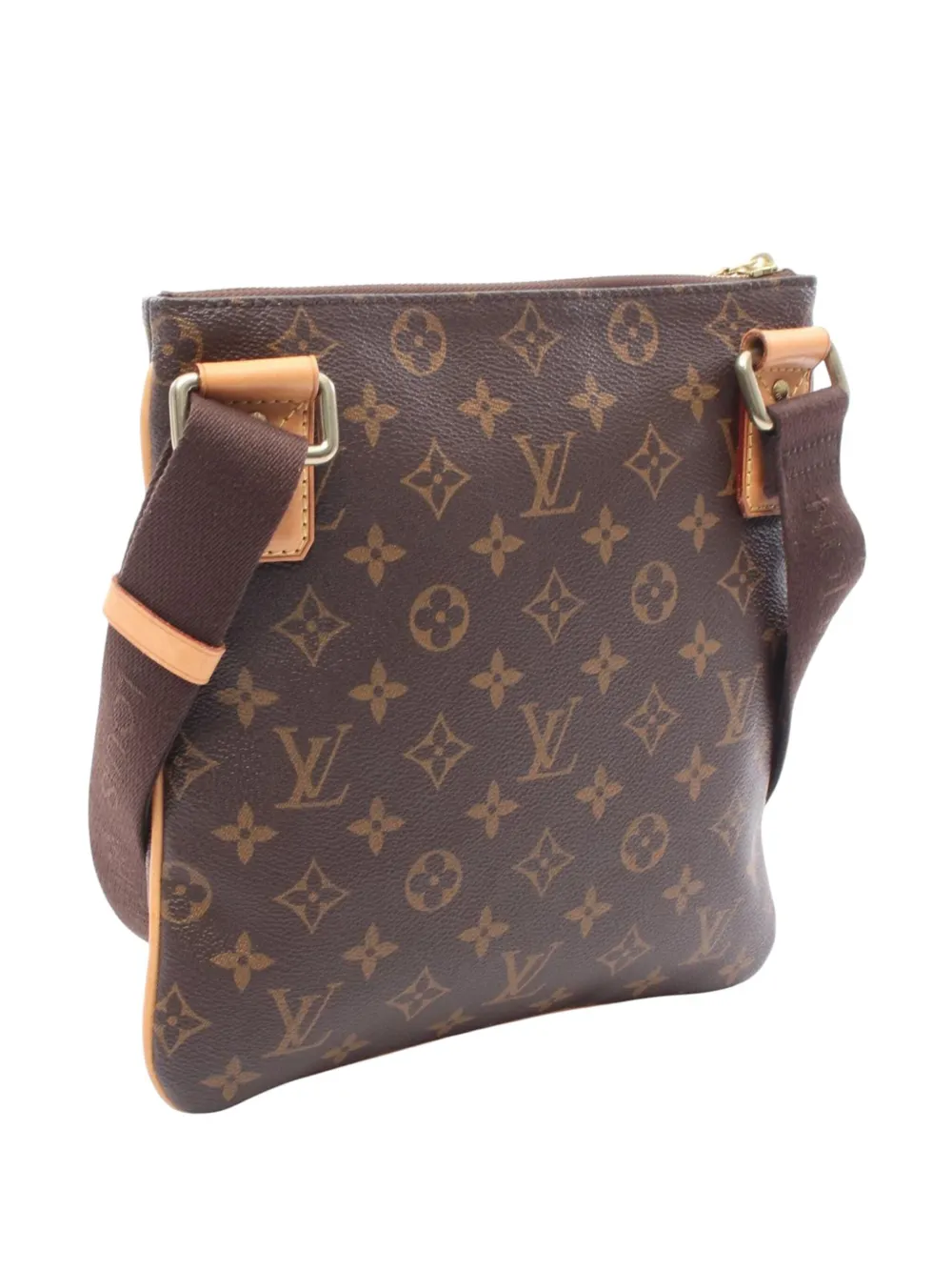 Pre-owned Louis Vuitton 2012 Monogram Pochette Valmy Crossbody Bag In Brown
