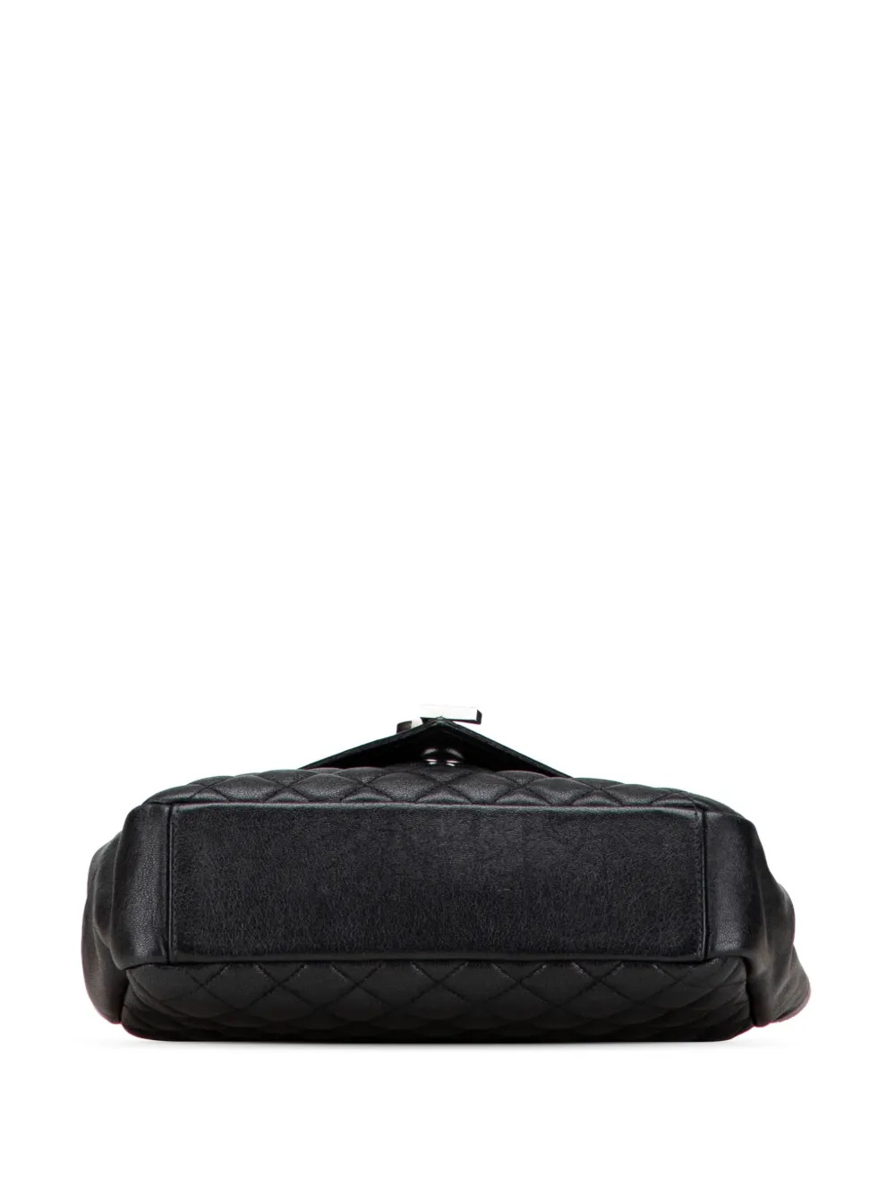 Pre-owned Saint Laurent 2016 Medium Sheepskin Triquilt Monogram College Bag Shoulder Bag In Black