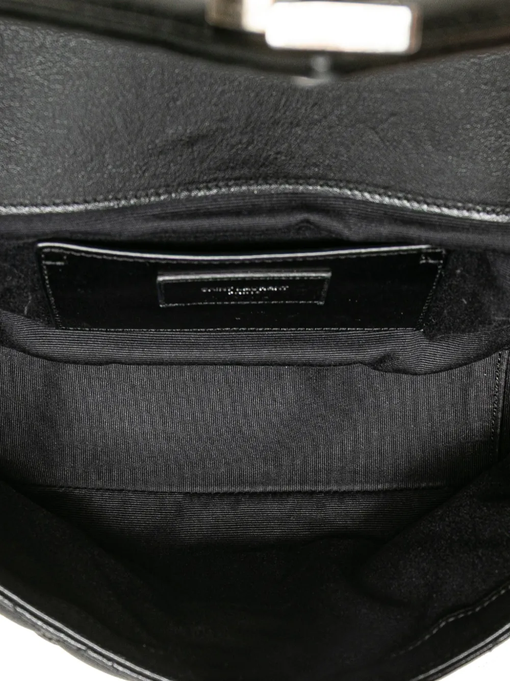 Pre-owned Saint Laurent 2016 Medium Sheepskin Triquilt Monogram College Bag Shoulder Bag In Black