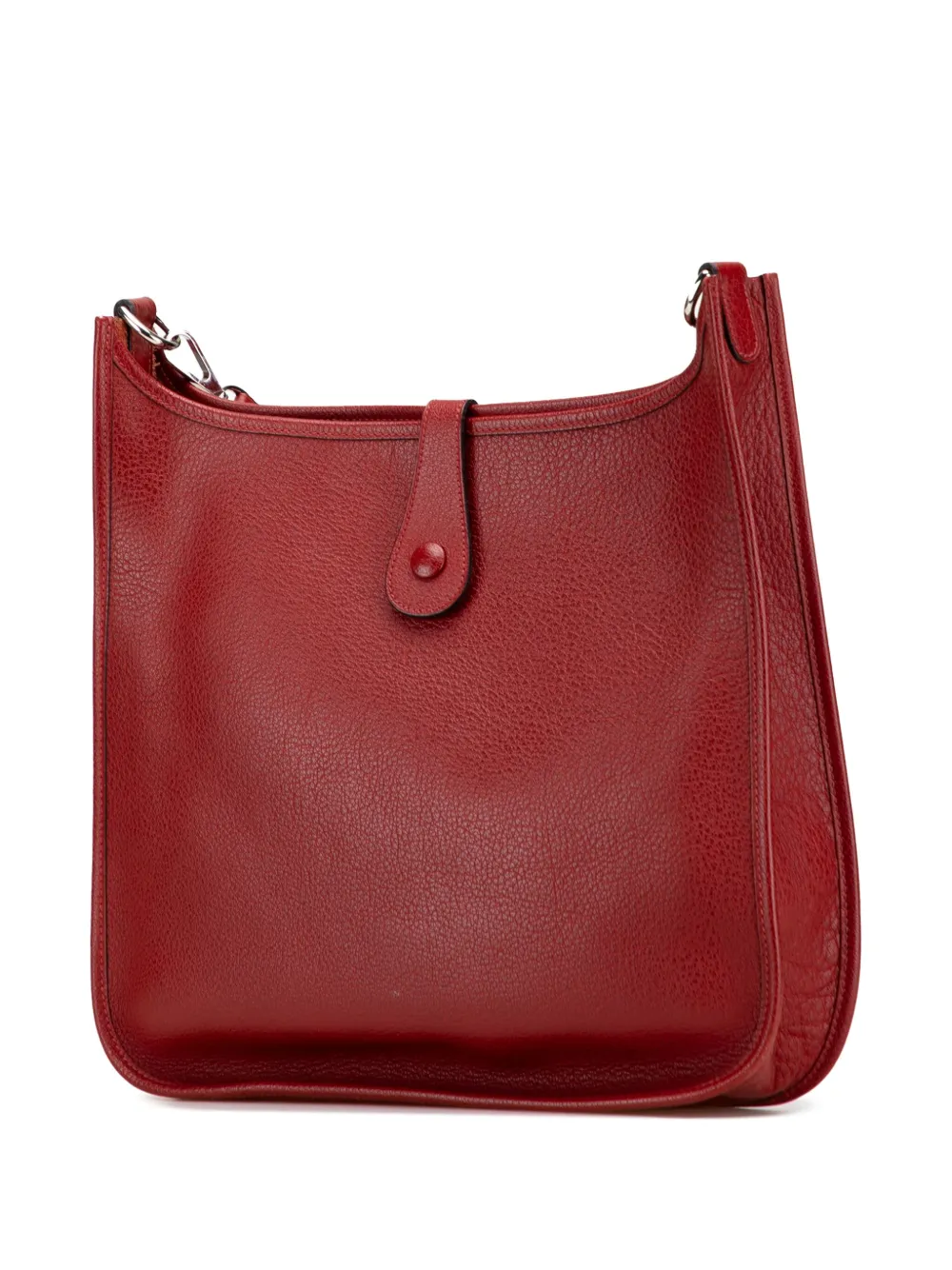 Pre-owned Hermes 2001 Fjord Evelyne Gm Crossbody Bag In Red