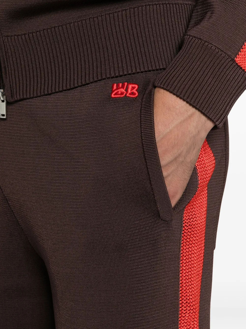 Wales Bonner Side-stripe Trousers In Brown