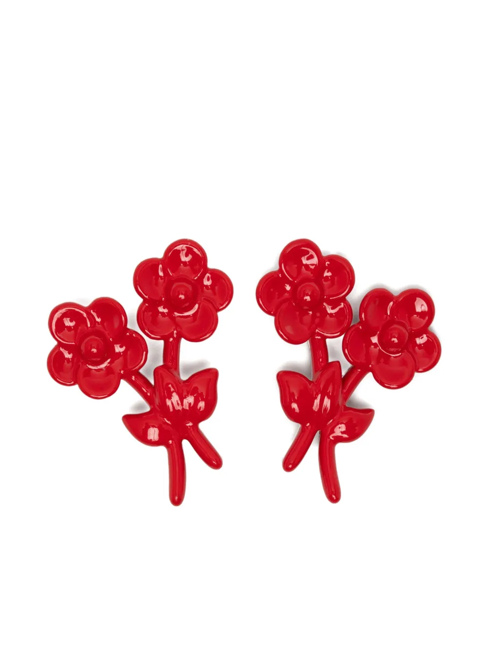 SHUSHU/TONG aretes con detalle de flor | rojo | Image 1