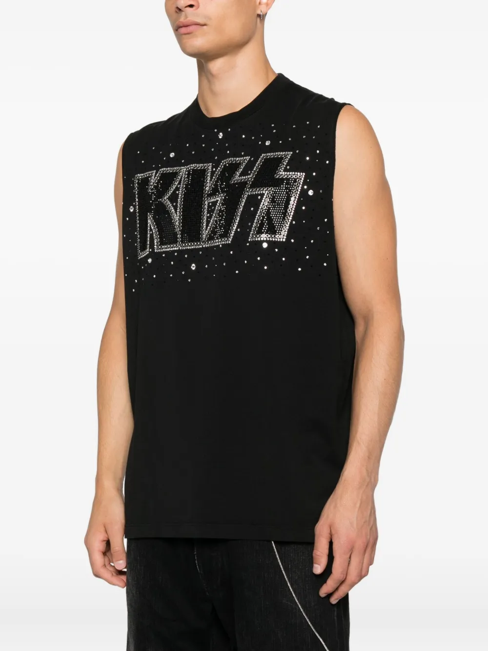 DSQUARED2 x Kiss tanktop verfraaid met kristallen Zwart