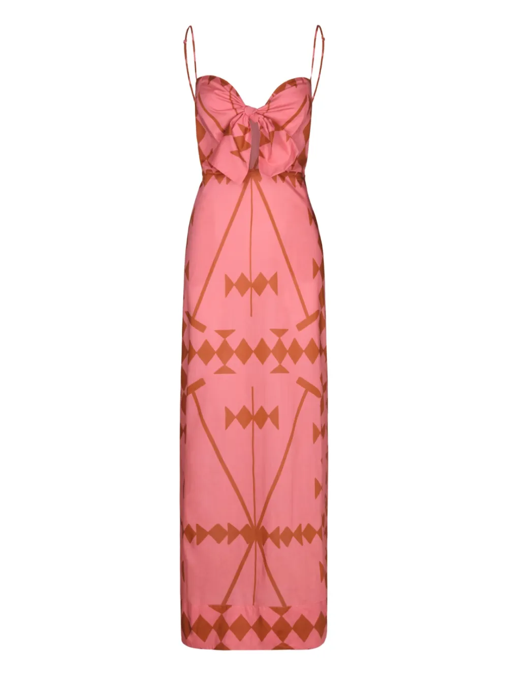 Johanna Ortiz Llovizna Geometric Maxi Dress In Pink