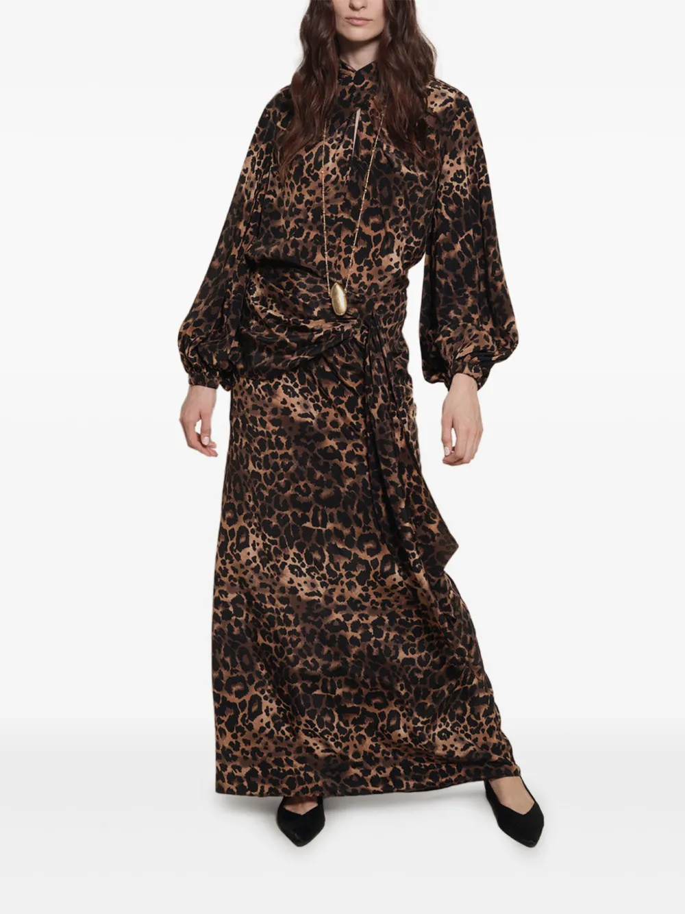 Johanna Ortiz Wild Confidant maxi-rok met geknoopt detail - Bruin