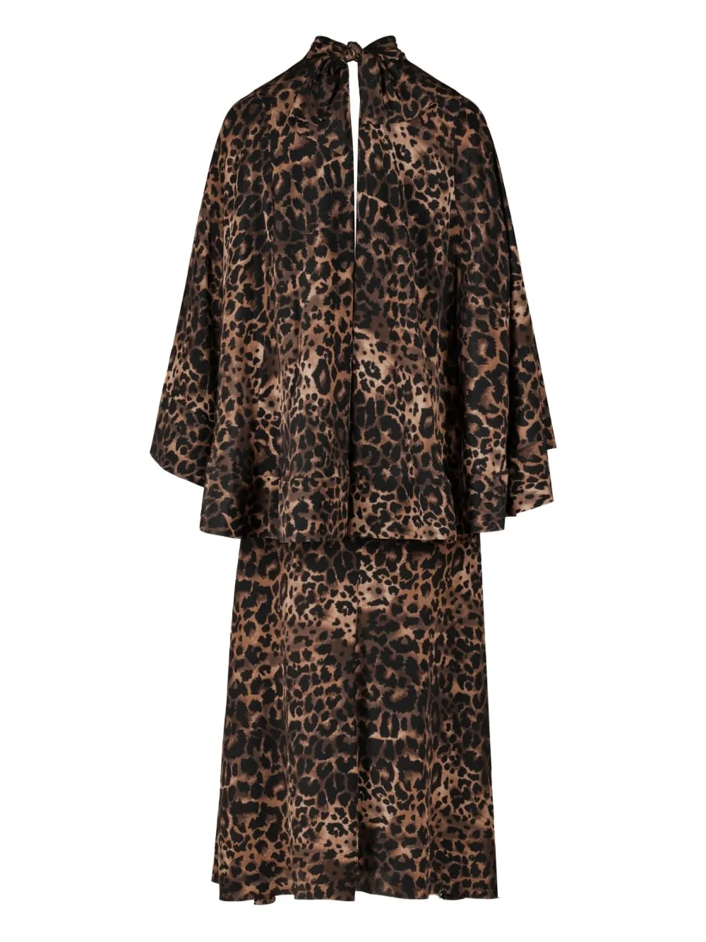 Johanna Ortiz Post Treasured midi-jurk met open rug Bruin