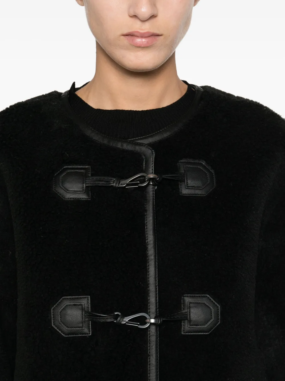 Dunst Black Shearling-effect Fabric Jacket In Black