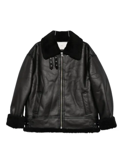 DUNST shearling-collar zip jacket