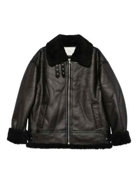 DUNST shearling-collar zip jacket