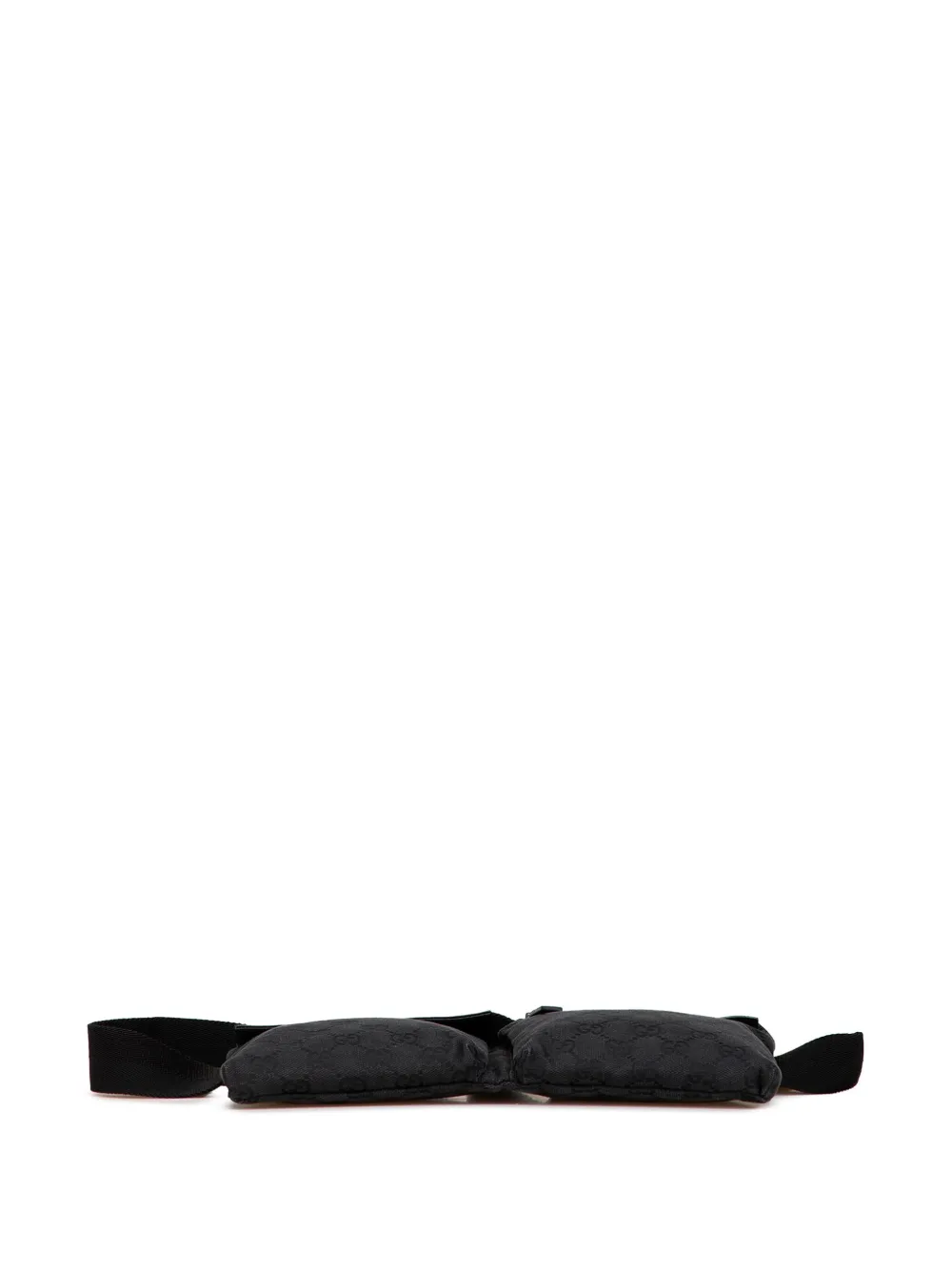 Pre-owned Gucci 2000-2015 Gg Canvas Double Pocket Belt Bag In Black