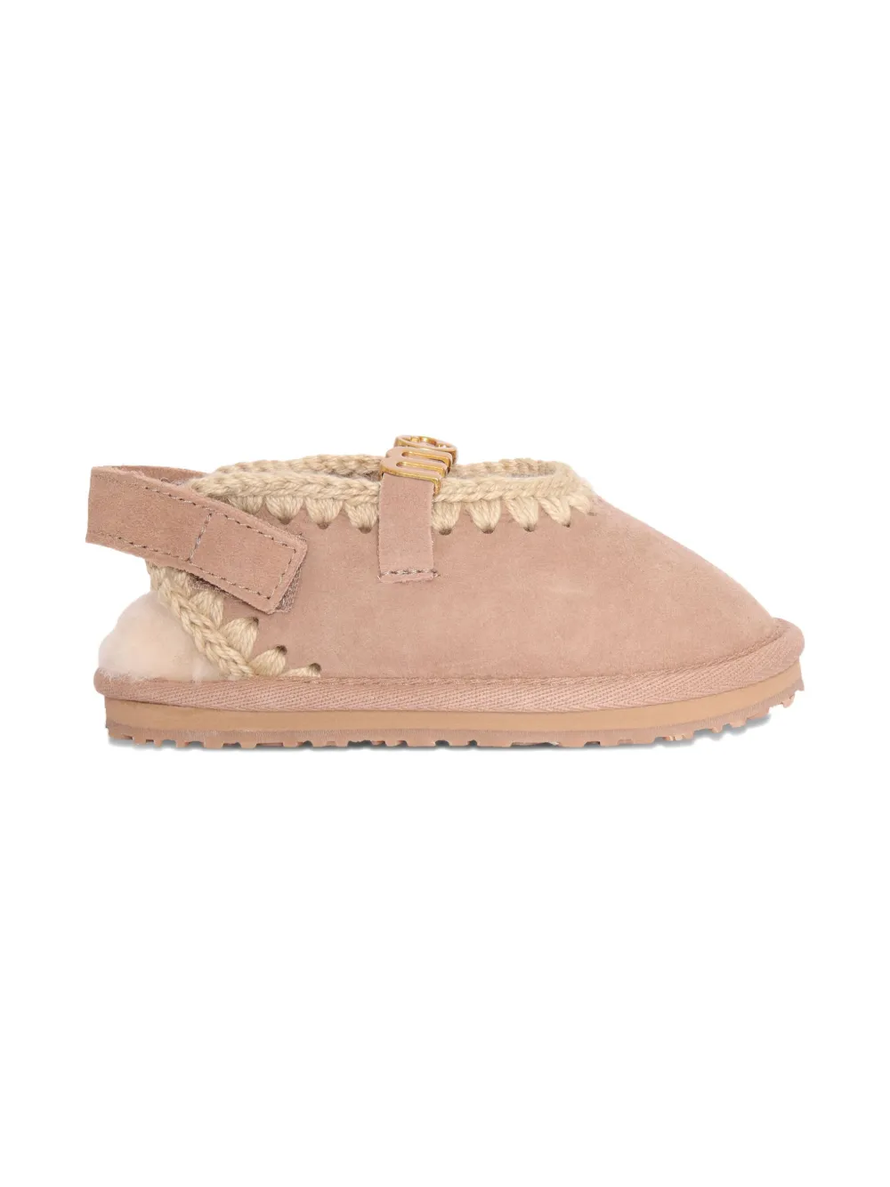 Mou Kids suede back-strap slippers - ニュートラル Mou Kids suede back-strap slippers - ニュートラル