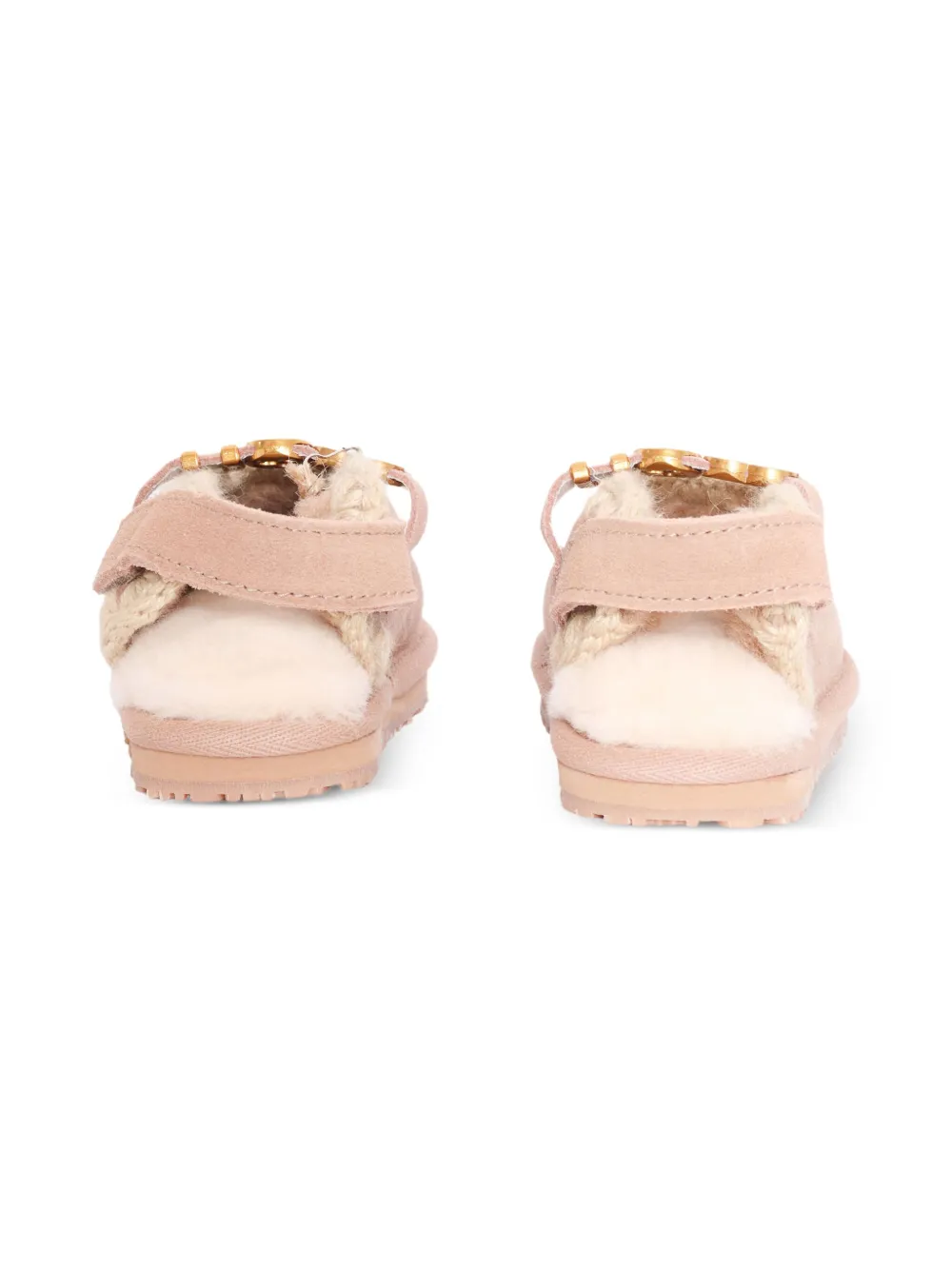 Mou Kids Suède slippers met bandje Beige