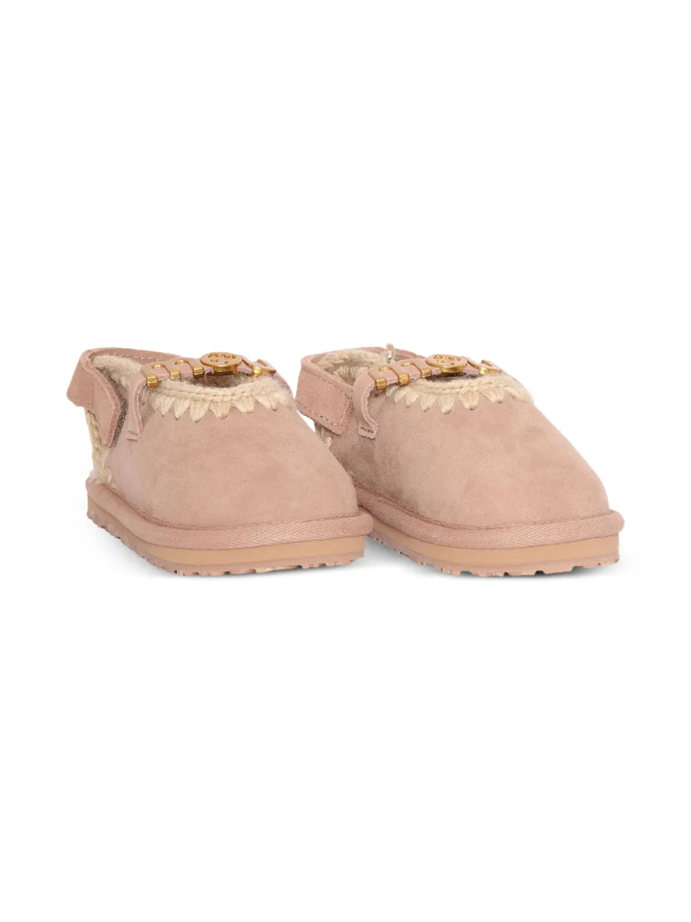 Mou Kids Suède slippers met bandje Beige