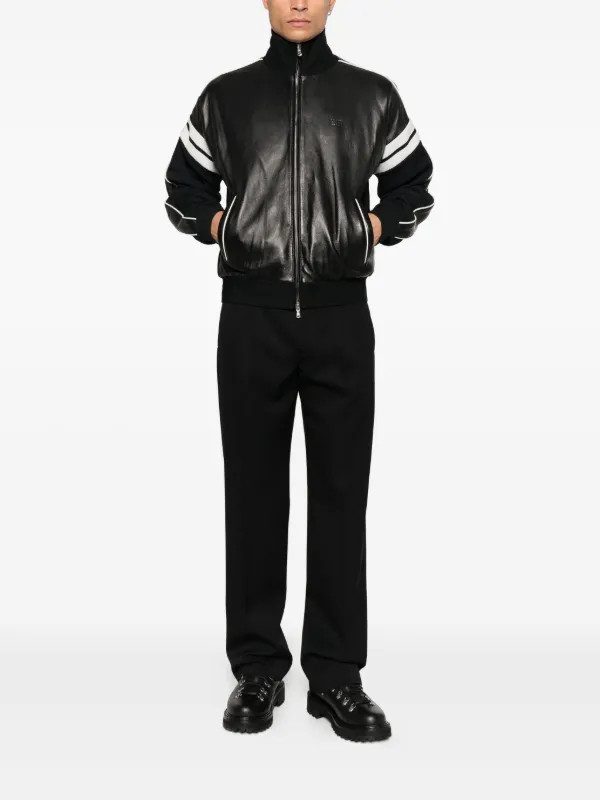 Wales Bonner ジップアップ レザージャケット | ブラック | FARFETCH JP