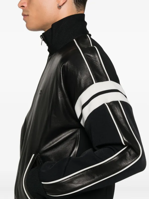 Wales Bonner ジップアップ レザージャケット | ブラック | FARFETCH JP