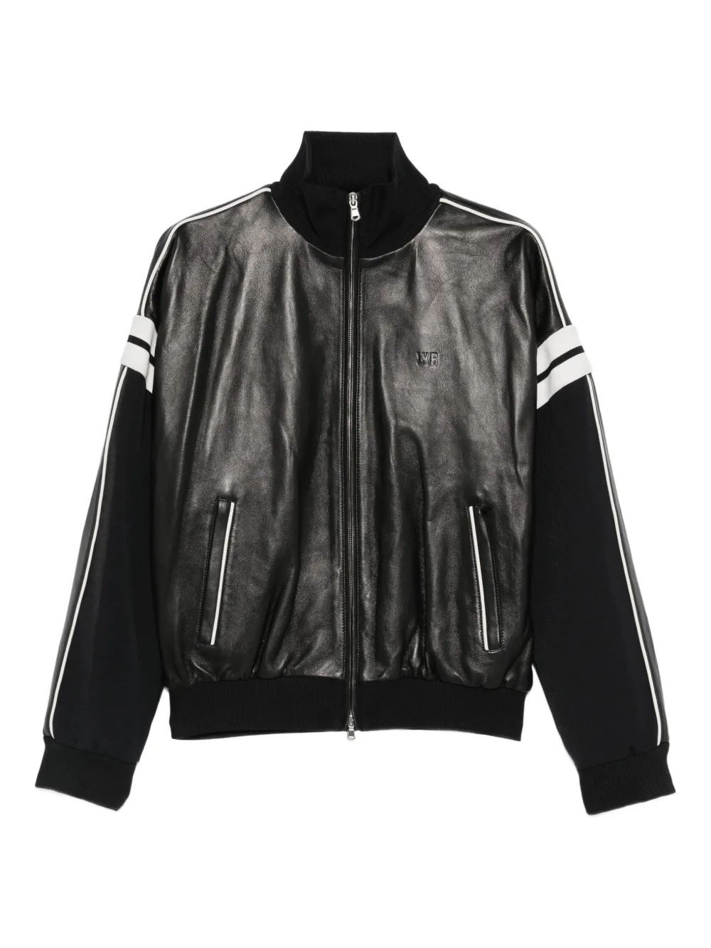 Wales Bonner veste en cuir à fermeture zippée | noir | Image 1