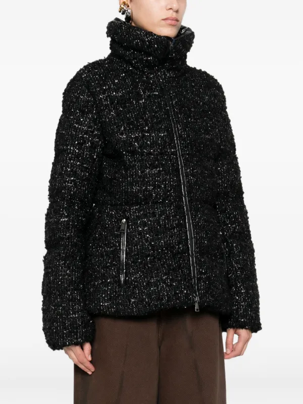 Moncler ジップアップ ツイードジャケット | ブラック | FARFETCH JP