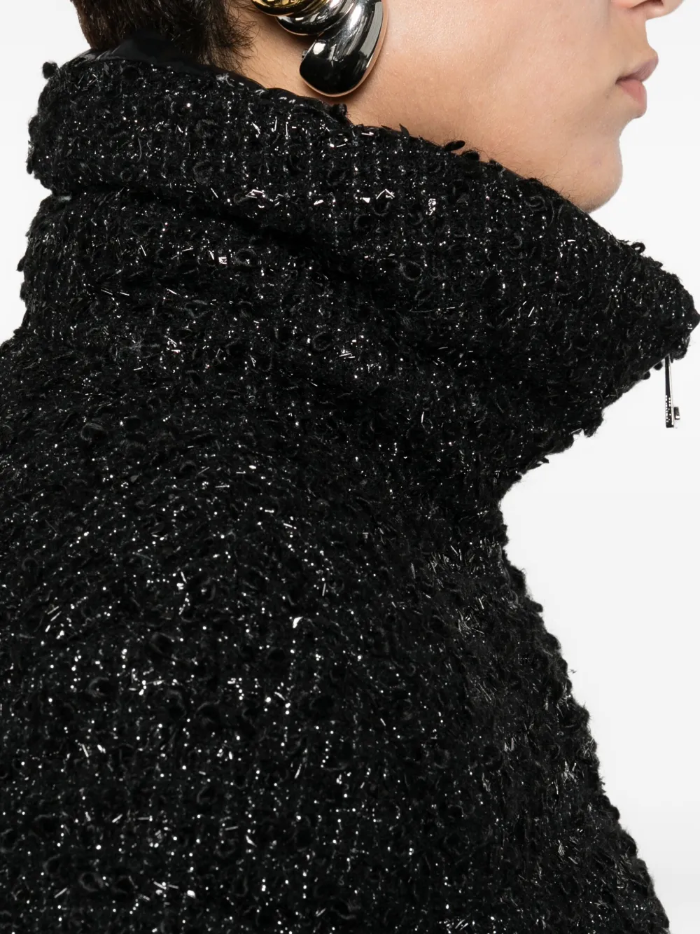 Moncler Tweed jack met ritssluiting Zwart