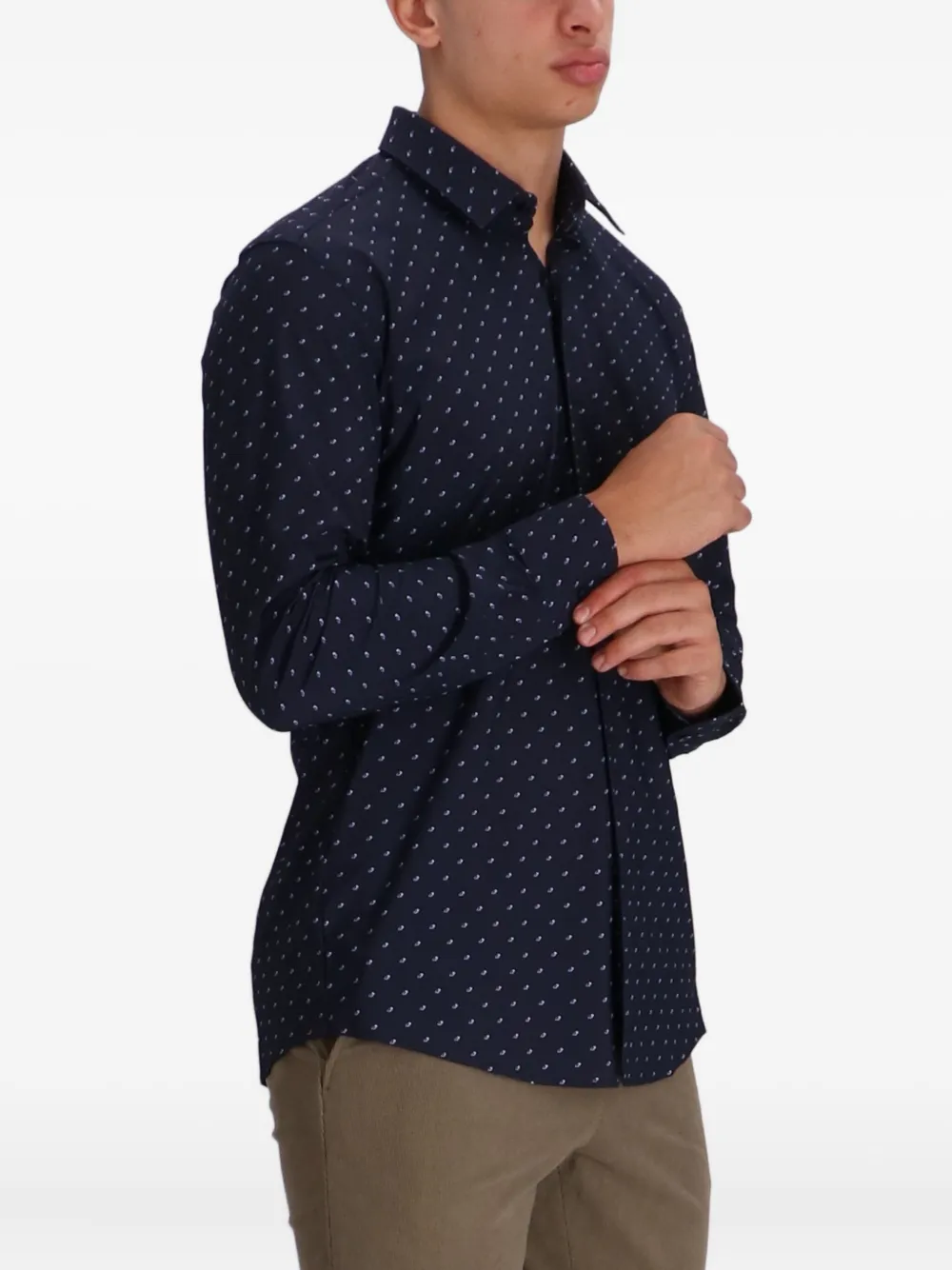 BOSS Overhemd met patroon Blauw