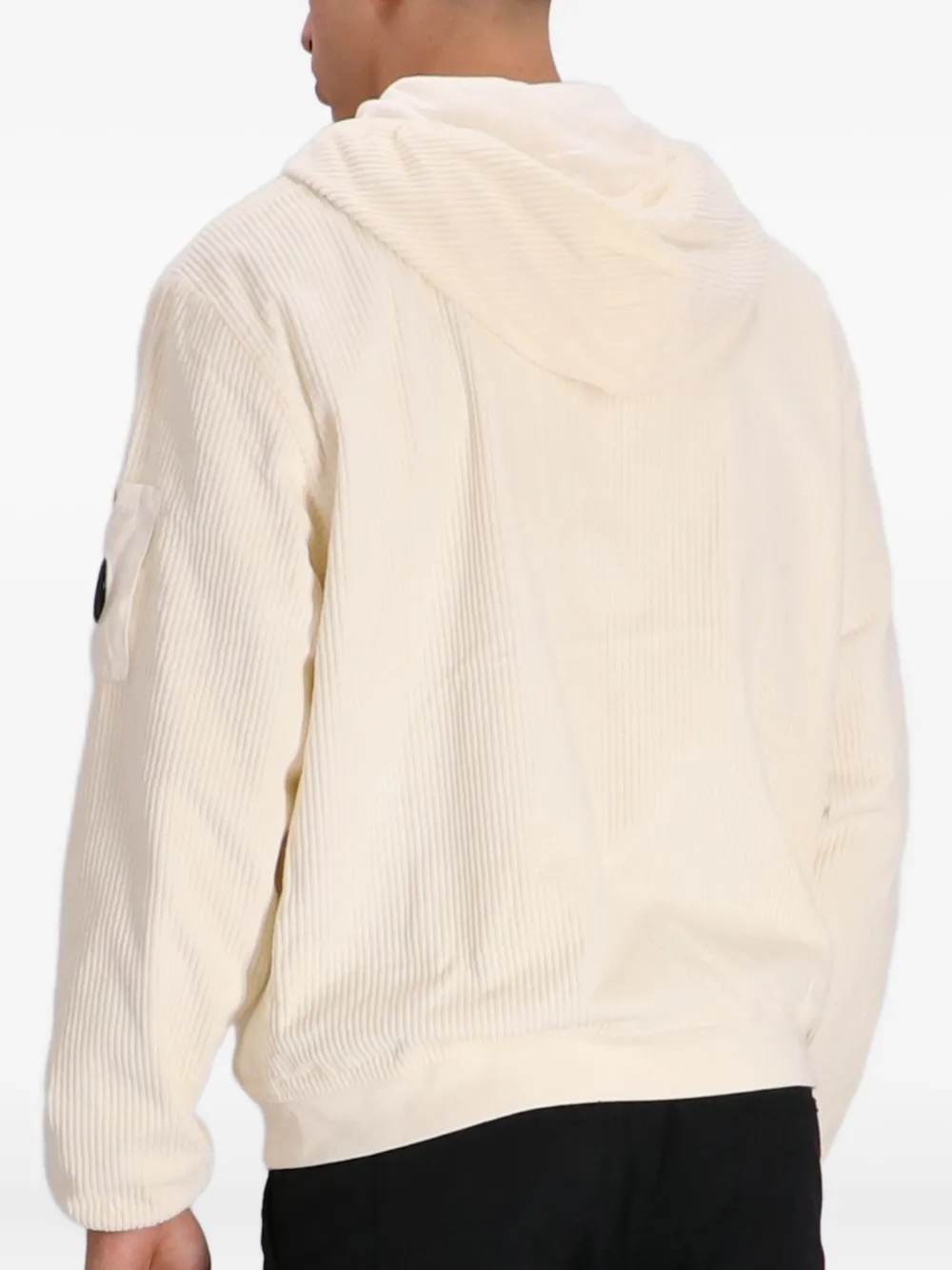 C.P. Company Ribfluwelen hoodie Beige
