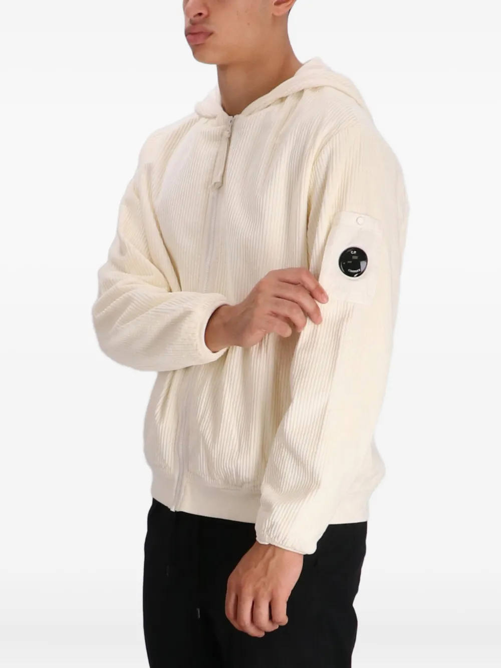 C.P. Company Ribfluwelen hoodie Beige