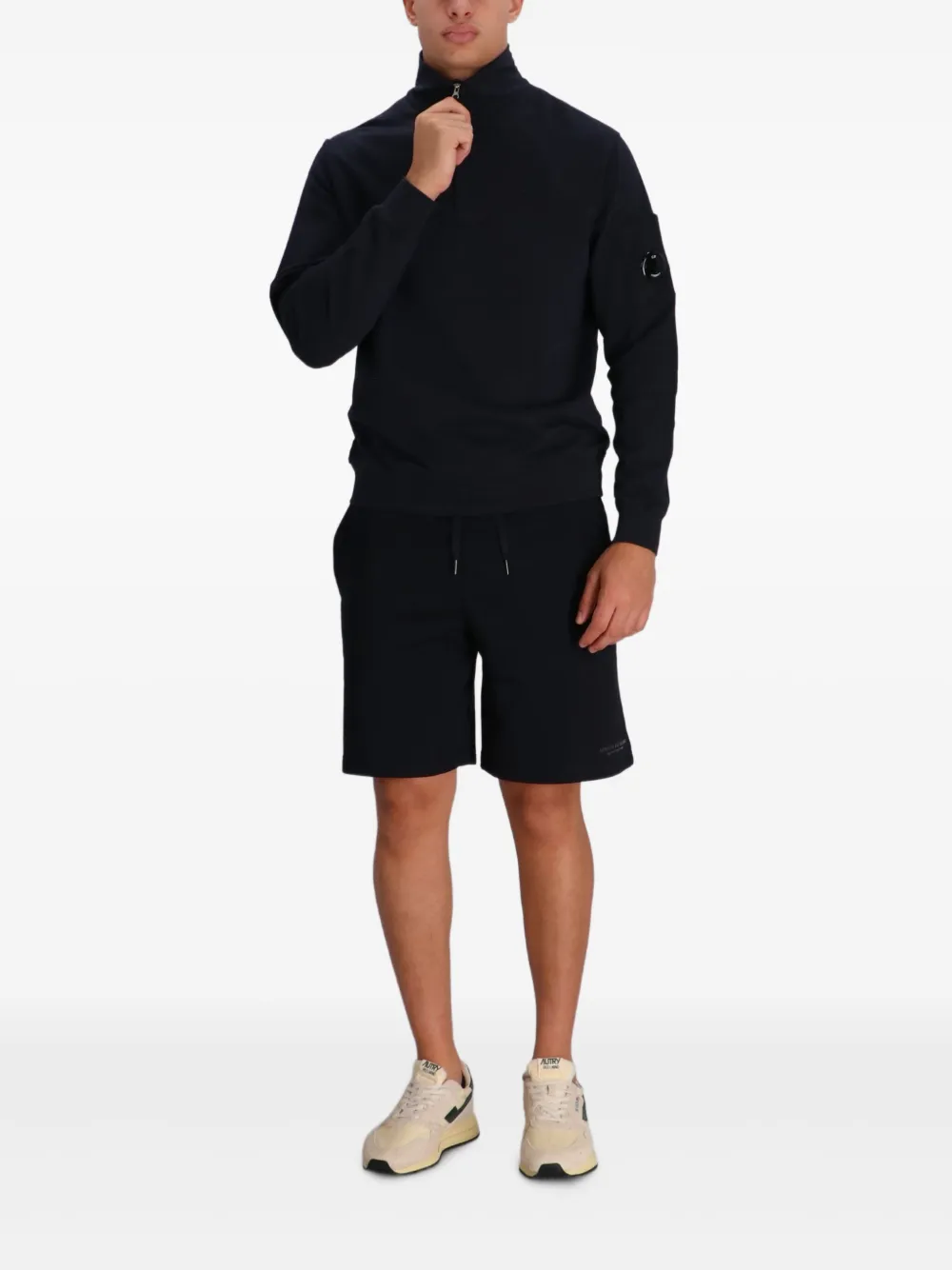 C.P. Company Sweater met rits en zak - Blauw