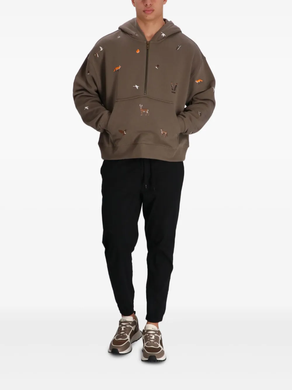HUGO embroidered half-zip hoodie | Hoodies | Image 2