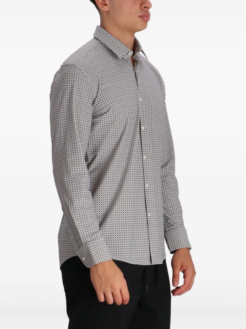 BOSS Overhemd met patroon Grijs