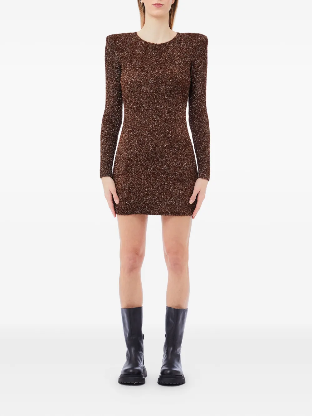 Liu •jo Open-back Mini Dress In Brown