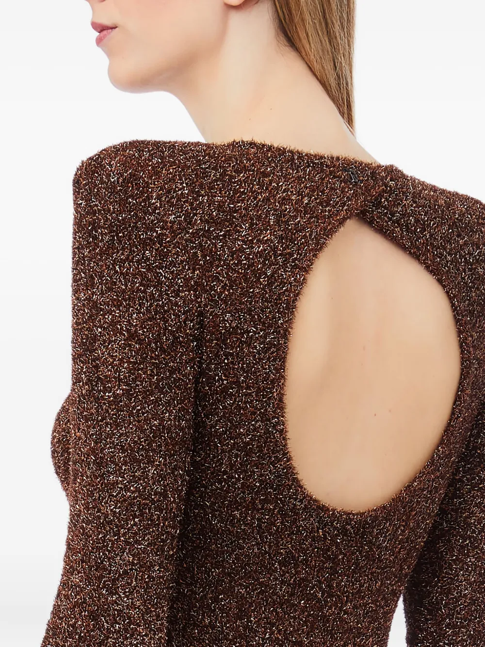 Liu •jo Open-back Mini Dress In Brown