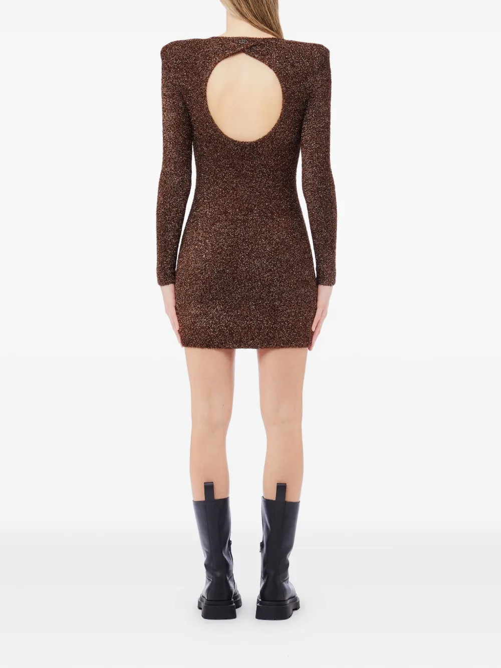 Liu •jo Open-back Mini Dress In Brown